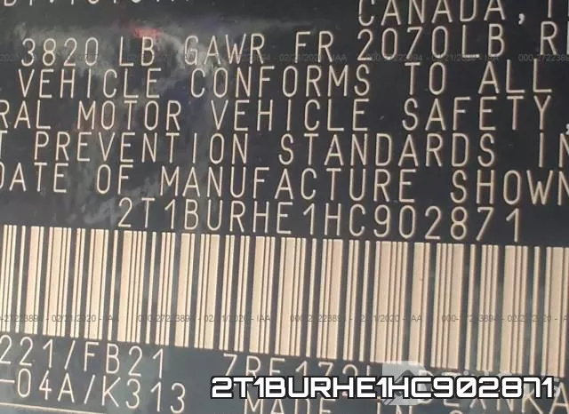 2T1BURHE1HC902871 фото 10