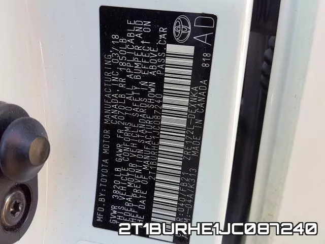 2T1BURHE1JC087240 фото 2