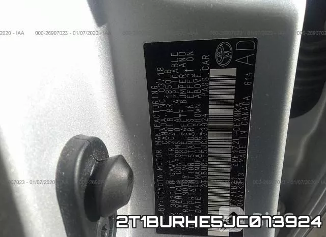 2T1BURHE5JC073924 фото 10