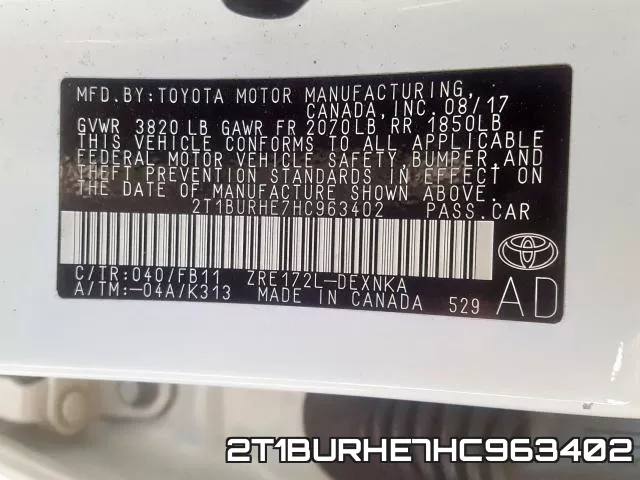 2T1BURHE7HC963402 фото 2