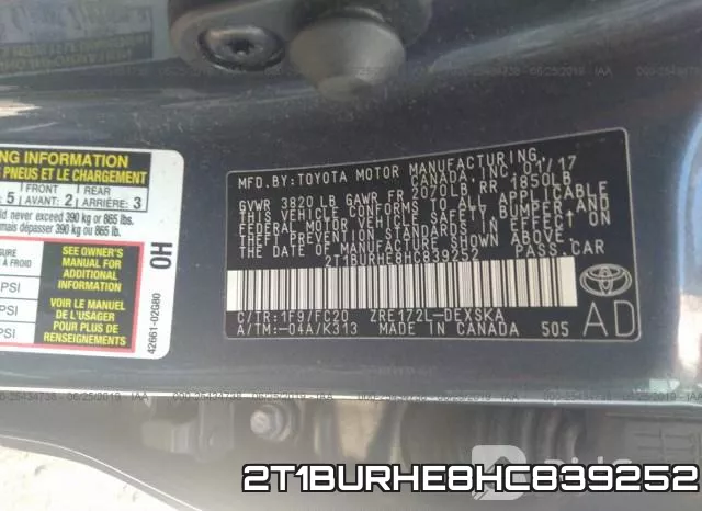 2T1BURHE8HC839252 фото 10