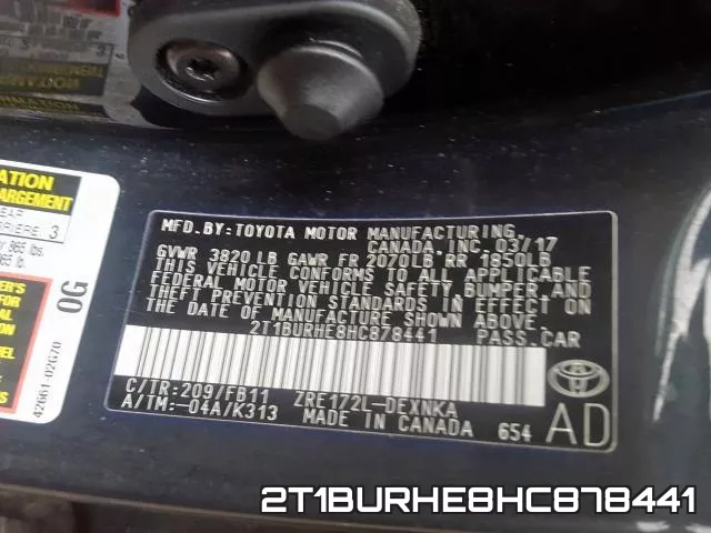2T1BURHE8HC878441 фото 2