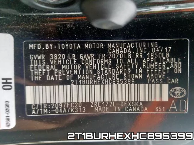 2T1BURHEXHC895399 фото 2