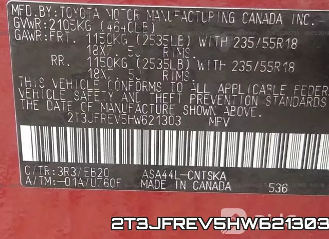 2T3JFREV5HW621303 фото 10
