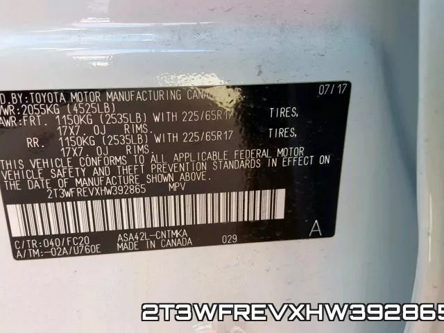 2T3WFREVXHW392865 фото 2