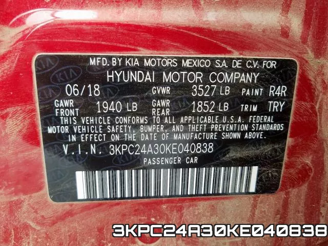 3KPC24A30KE040838 фото 2