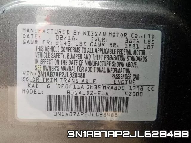 3N1AB7AP2JL628488 фото 2