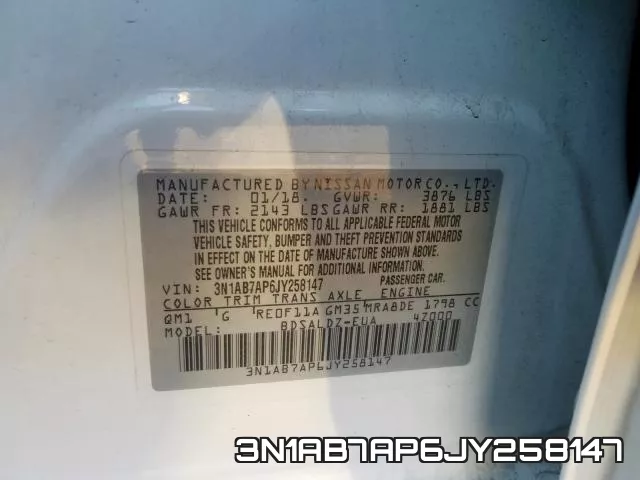 3N1AB7AP6JY258147 фото 2