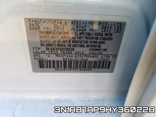 3N1AB7AP9HY360228 фото 2