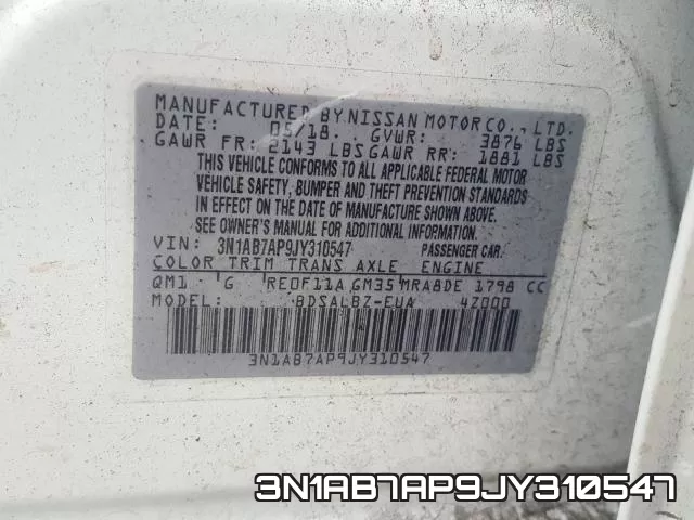 3N1AB7AP9JY310547 фото 2