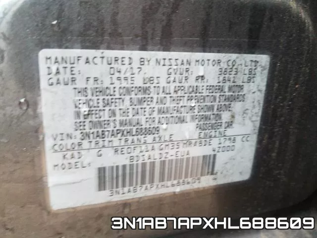 3N1AB7APXHL688609 фото 2