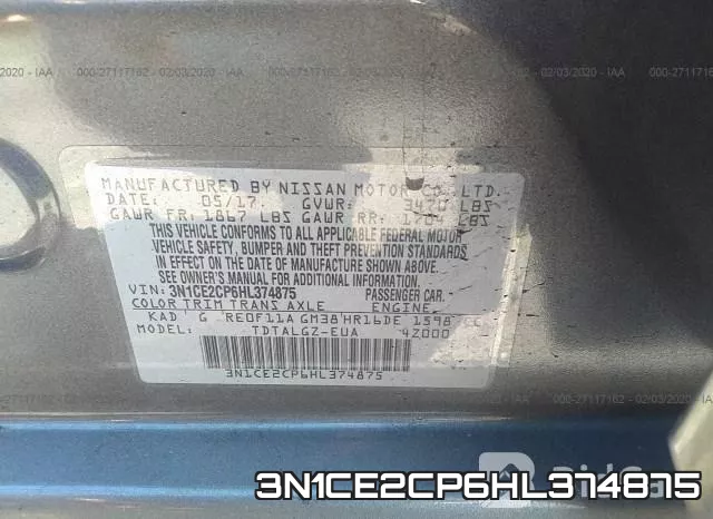 3N1CE2CP6HL374875 фото 10