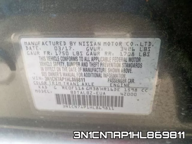 3N1CN7AP1HL869811 фото 2