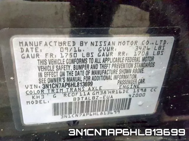 3N1CN7AP6HL813699 фото 2