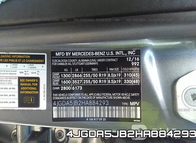 4JGDA5JB2HA884293 фото 10