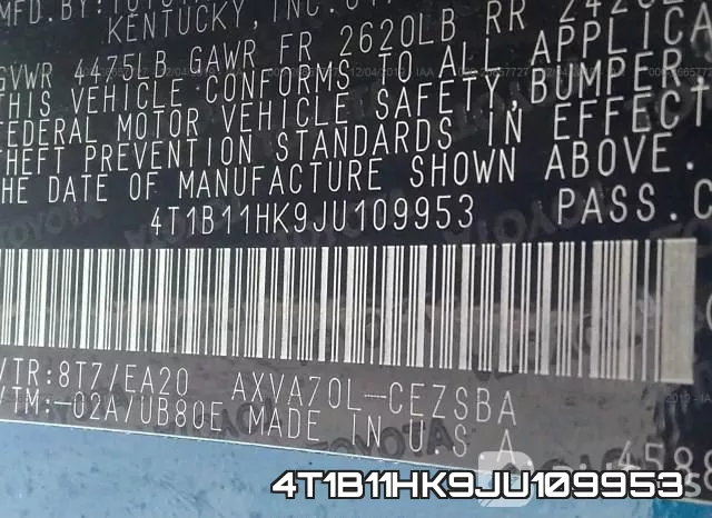 4T1B11HK9JU109953 фото 10