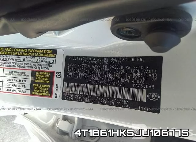 4T1B61HK5JU106775 фото 10