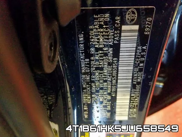 4T1B61HK5JU658549 фото 2