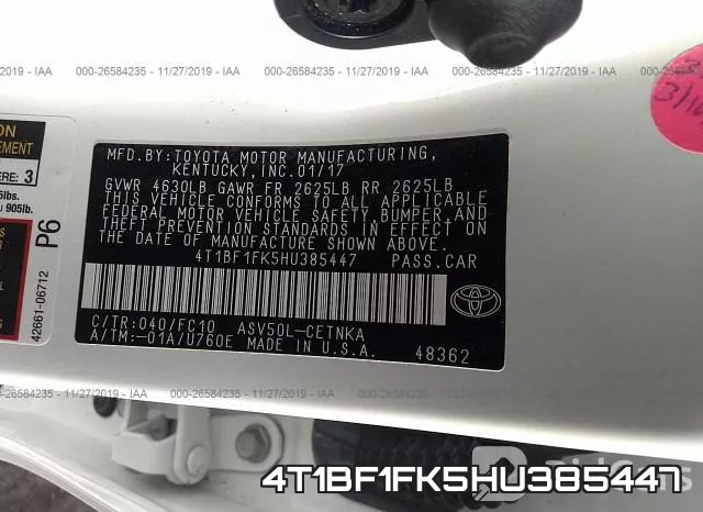 4T1BF1FK5HU385447 фото 10