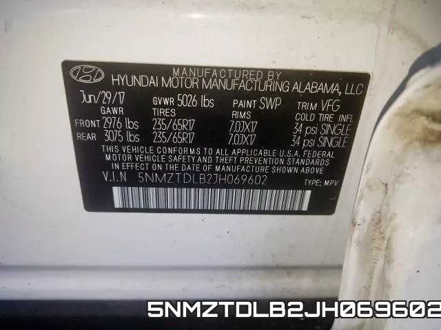 5NMZTDLB2JH069602 фото 2