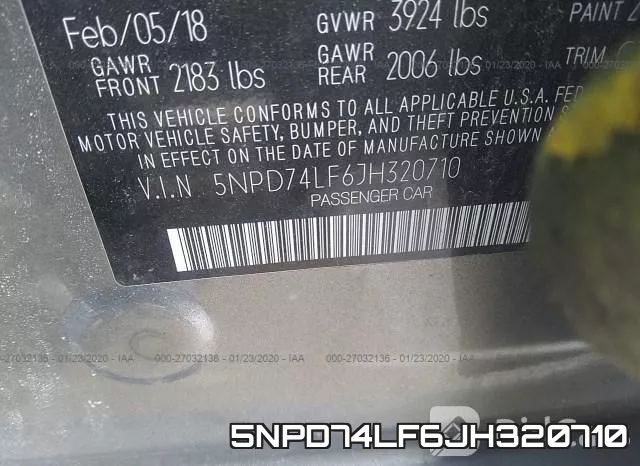 5NPD74LF6JH320710 фото 10