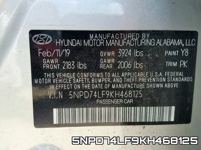 5NPD74LF9KH468125 фото 2