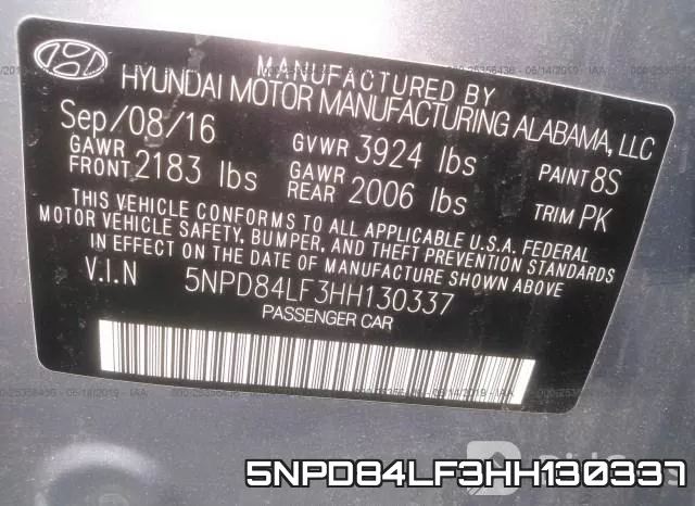 5NPD84LF3HH130337 фото 10
