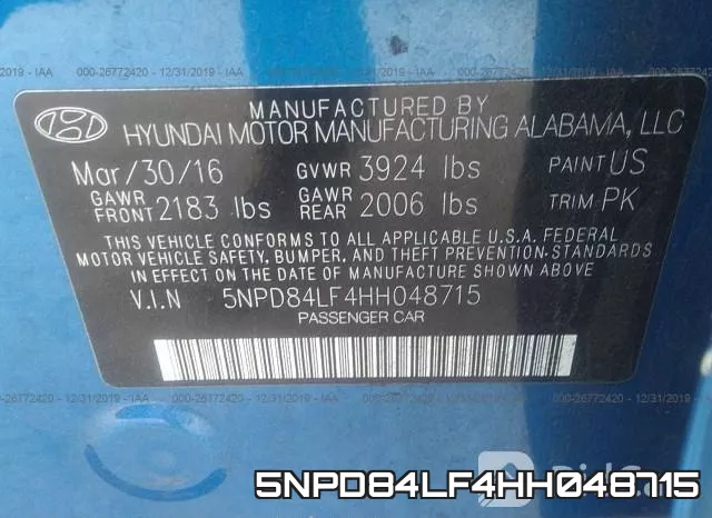 5NPD84LF4HH048715 фото 10