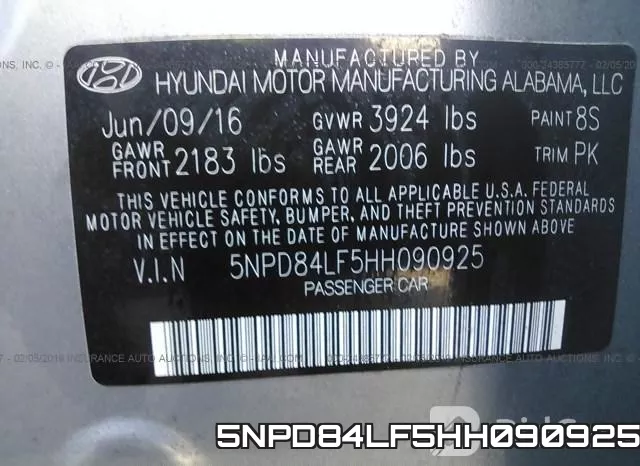 5NPD84LF5HH090925 фото 9