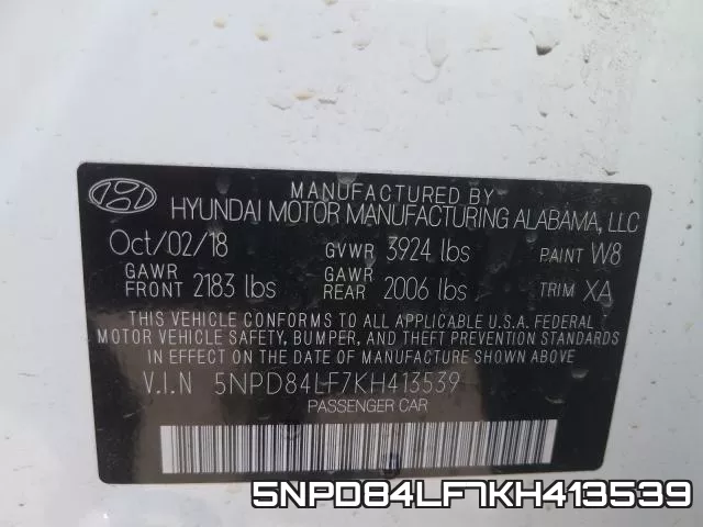 5NPD84LF7KH413539 фото 2