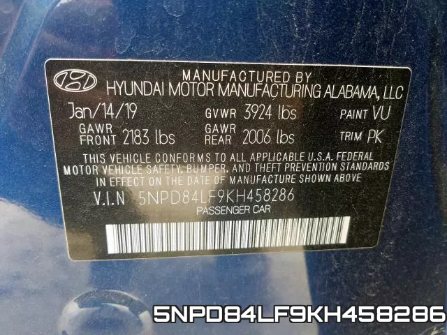 5NPD84LF9KH458286 фото 2