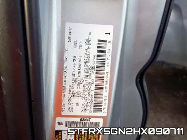 5TFRX5GN2HX090711 фото 2
