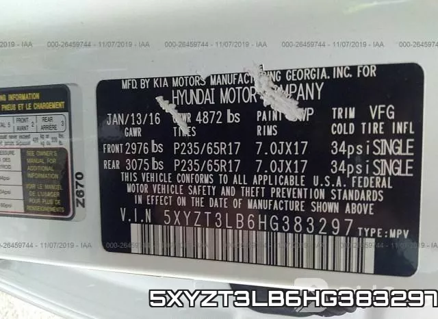 5XYZT3LB6HG383297 фото 10