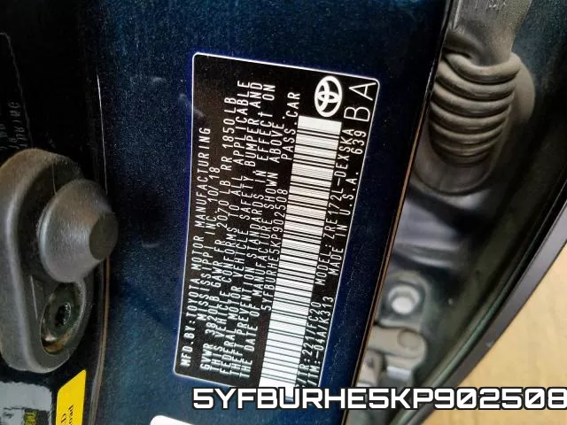 5YFBURHE5KP902508 фото 2
