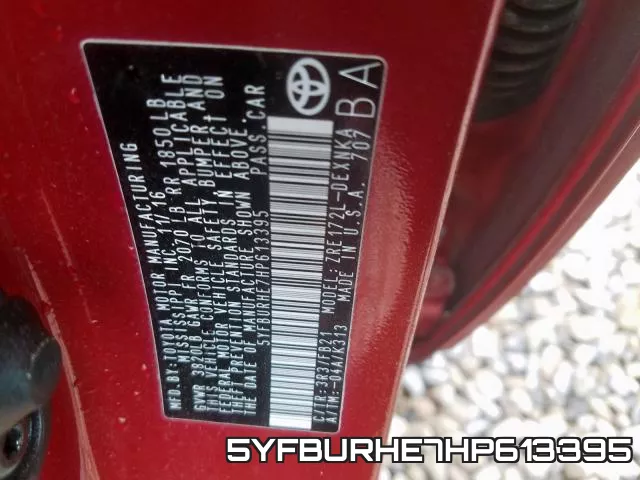 5YFBURHE7HP613395 фото 2