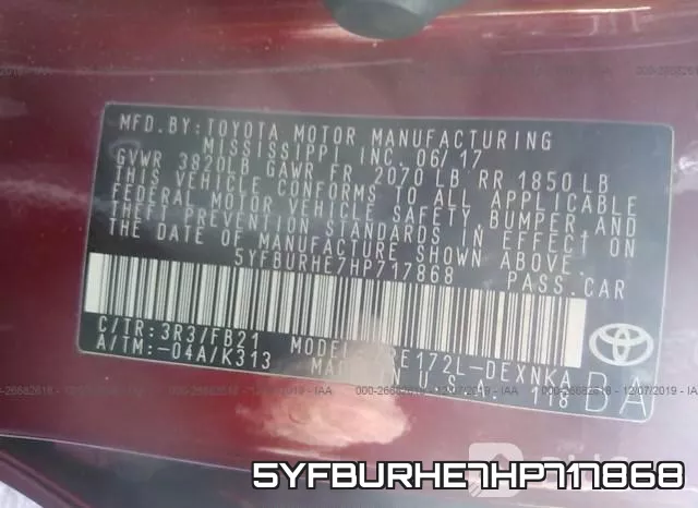 5YFBURHE7HP717868 фото 10