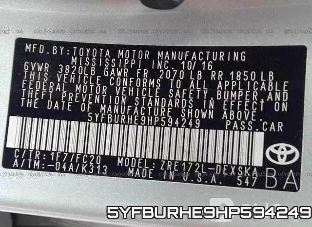 5YFBURHE9HP594249 фото 10