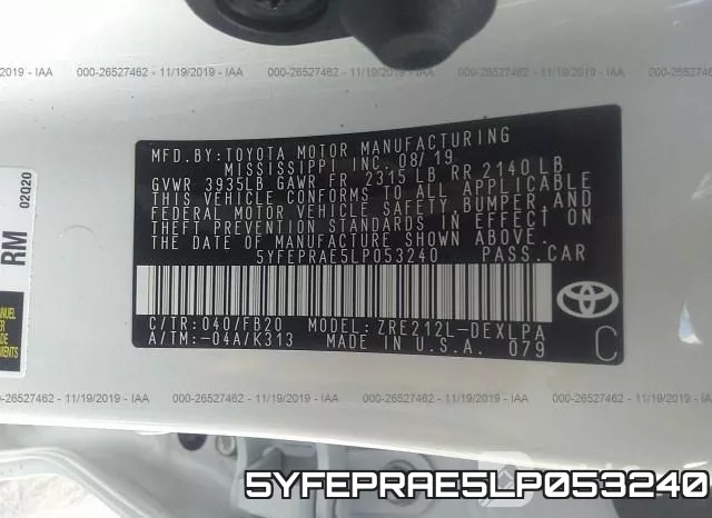 5YFEPRAE5LP053240 фото 10