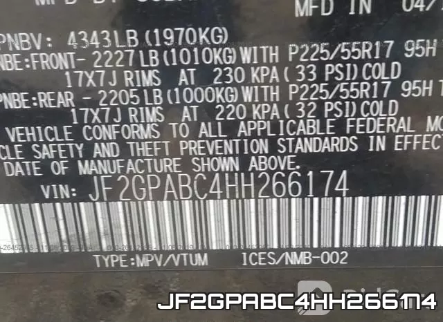JF2GPABC4HH266174 фото 10