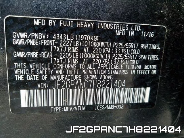 JF2GPANC7H8221404 фото 2