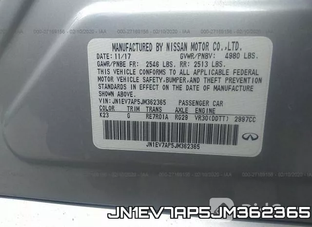 JN1EV7AP5JM362365 фото 10