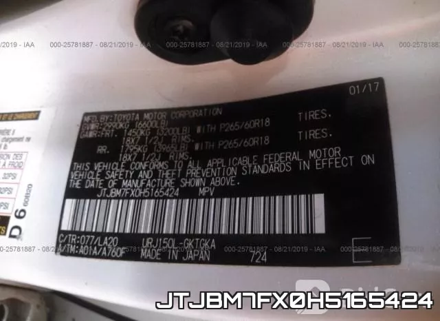 JTJBM7FX0H5165424 фото 10