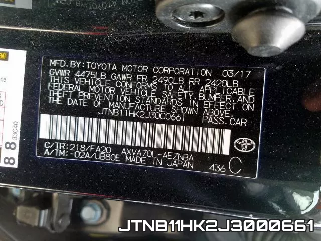 JTNB11HK2J3000661 фото 2