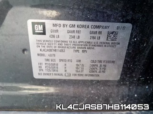 KL4CJASB7HB114053 фото 2