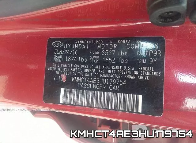 KMHCT4AE3HU179754 фото 10