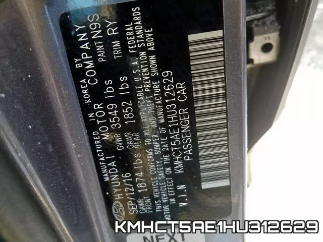 KMHCT5AE1HU312629 фото 2