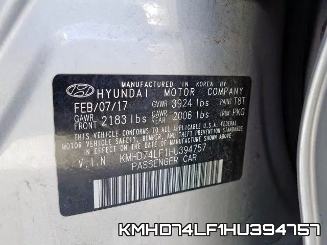 KMHD74LF1HU394757 фото 2