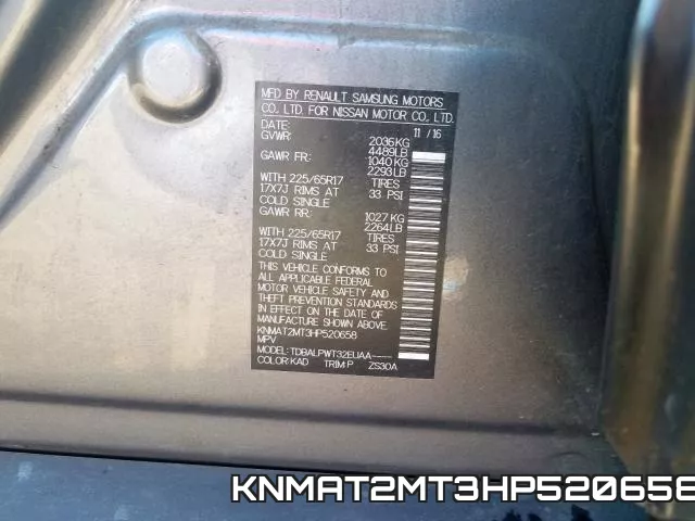 KNMAT2MT3HP520658 фото 2