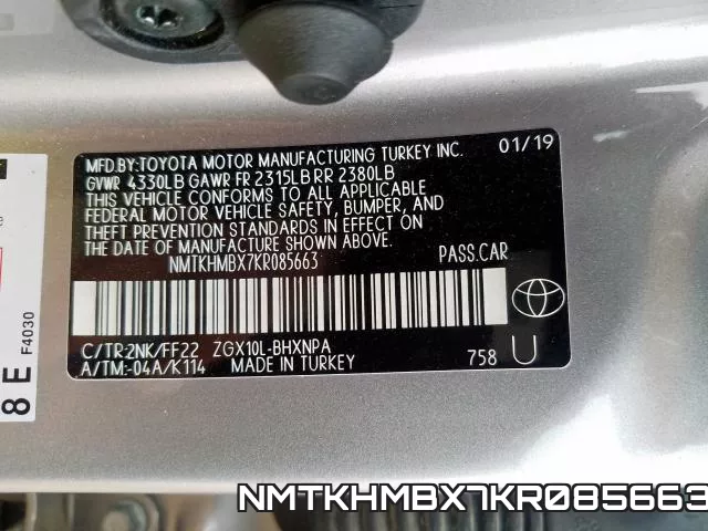 NMTKHMBX7KR085663 фото 2