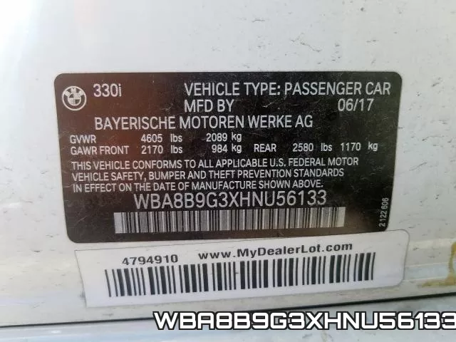 WBA8B9G3XHNU56133 фото 2